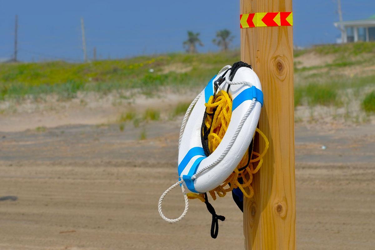 flotation device hanging ready at the beach
