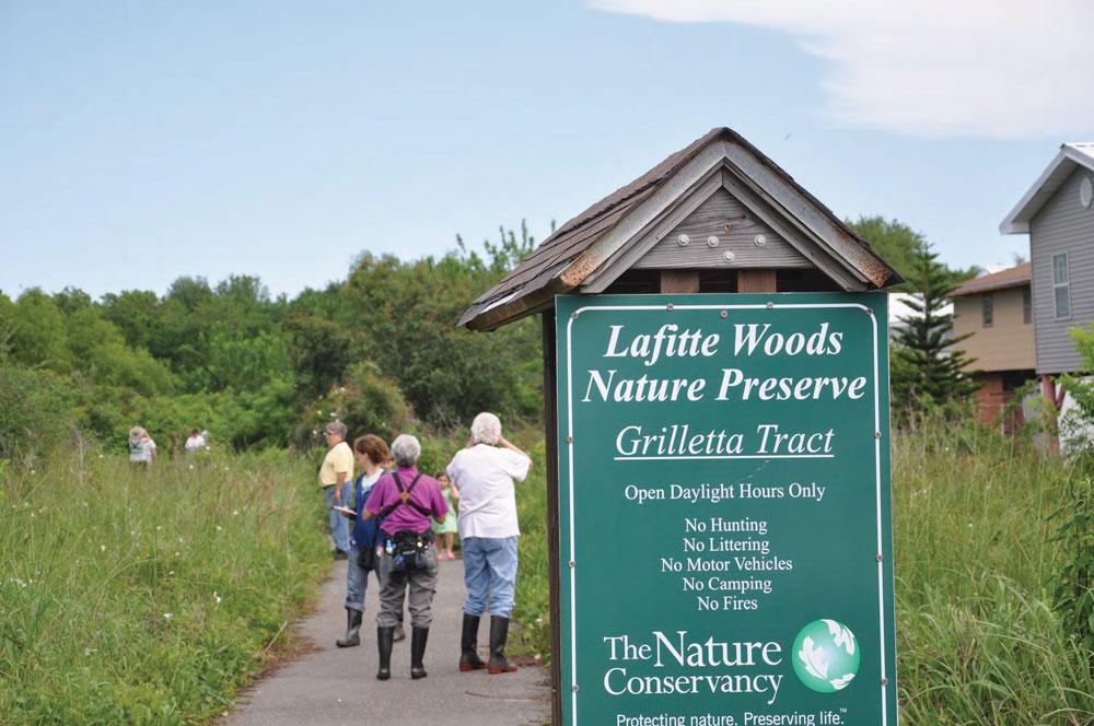 Signage on the Lafitte Woods Preserve Trail